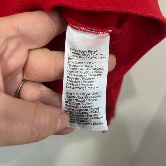 Lacoste Sport Red Sweatshirt M Men’s Crewneck Logo Graphic Athletic Streetwear - Picture 8 of 8